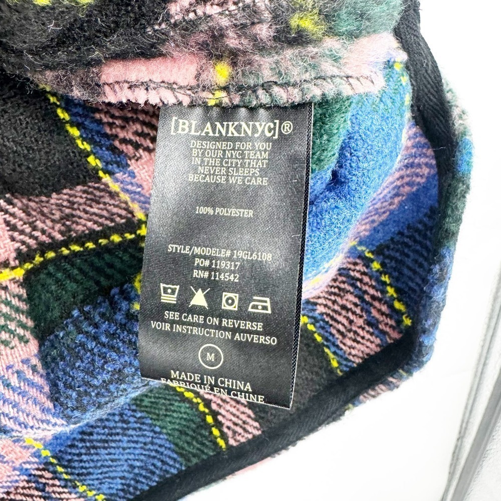 BLANKNYC Women's The Comeback Plaid Long Shacket Size M NWT - Picture 10 of 10